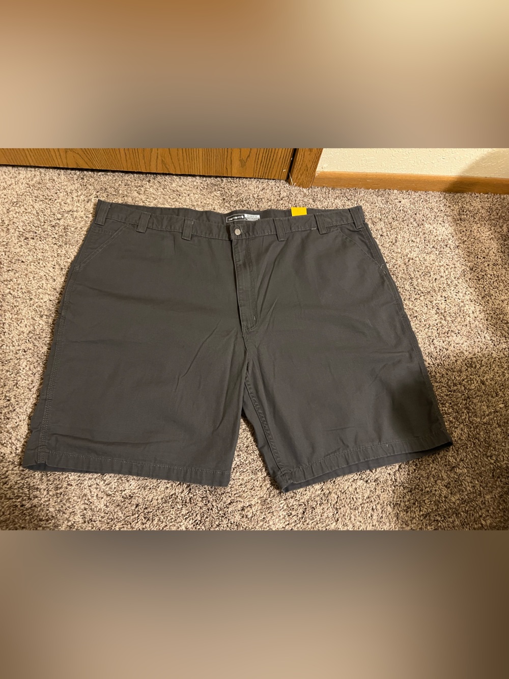 Carhartt Men’s Rugged Flex Relaxed Fit Canvas Gray Work Short Size 52 New